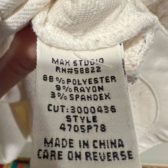 Max Studio Women's M Cream Waffle Knit Scoop Neck Tunic Top - Picture 7 of 8